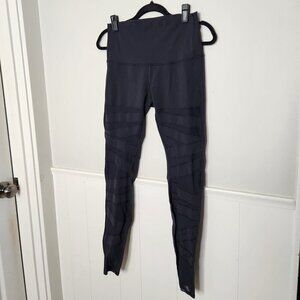 LULULEMON  Solid Black Wunder Under Pant Tech Mesh